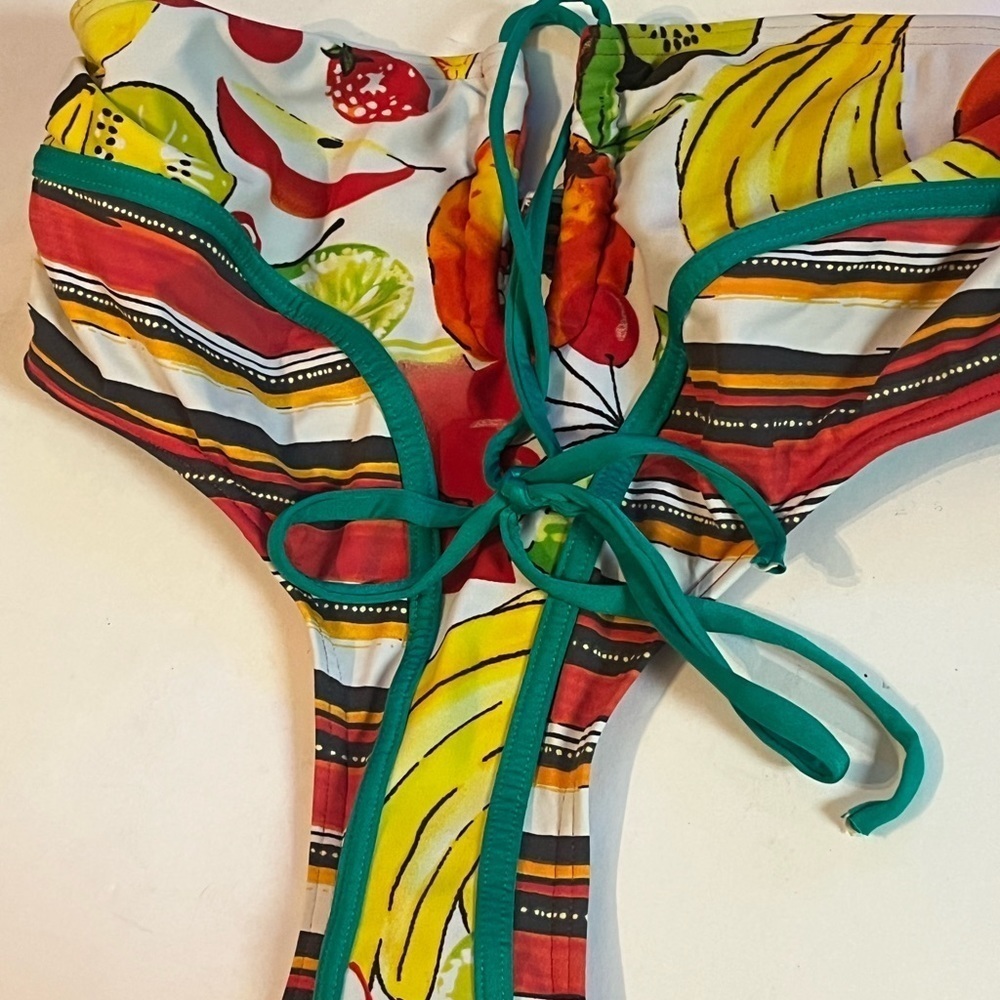 SEEKERS Essentials Australia Multi Stripes Fruit Strapless 8 One Piece Swimsuit - Picture 6 of 9